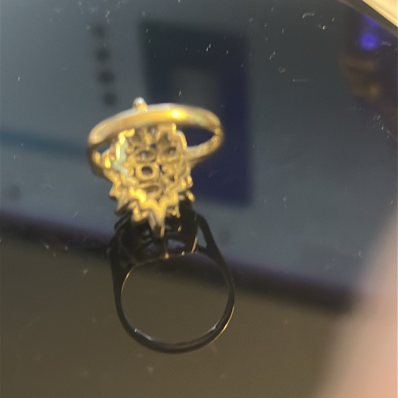 Beautiful vintage cluster cocktail ring 14 karat white gold, 1/2 k total diamond - Picture 7 of 14